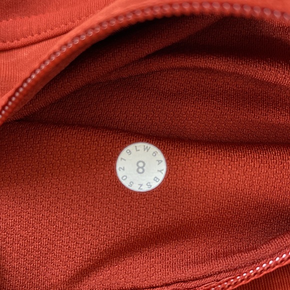 Lululemon Pace Rival Crop 22" Stride Emboss Cayenne Red Orange, Size 8 - Picture 13 of 15